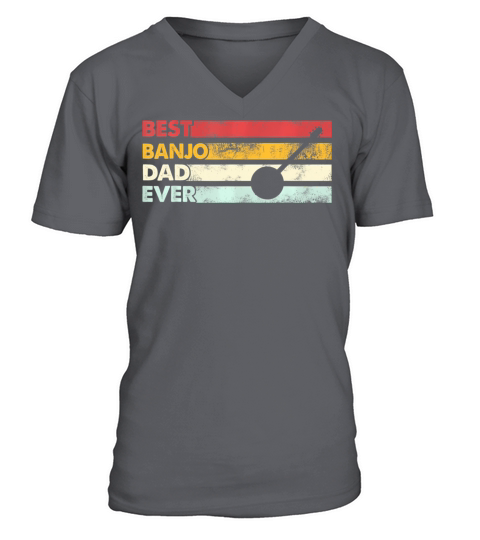 Best Dad Ever Father Vintage Banjo V-Neck T-shirt
