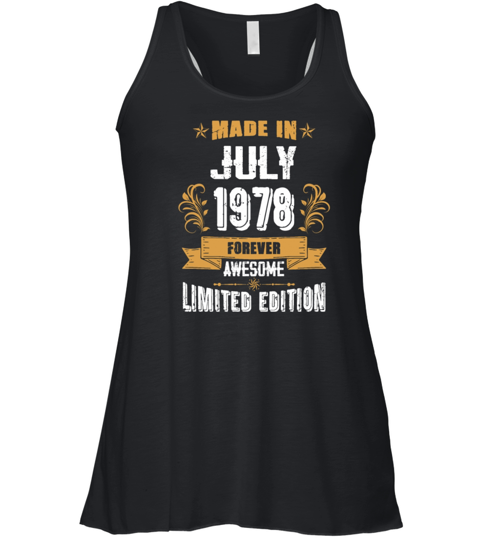 July 1978 Vintage Birthday Present Women's Flowy Tank Top
