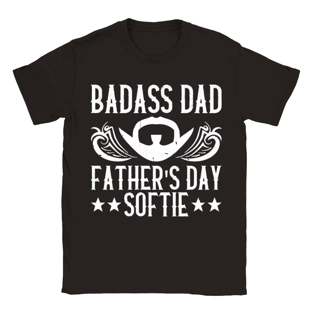 Badass Dad Father s Day Softie Fathers Day Classic Kids Crewneck T-shirt