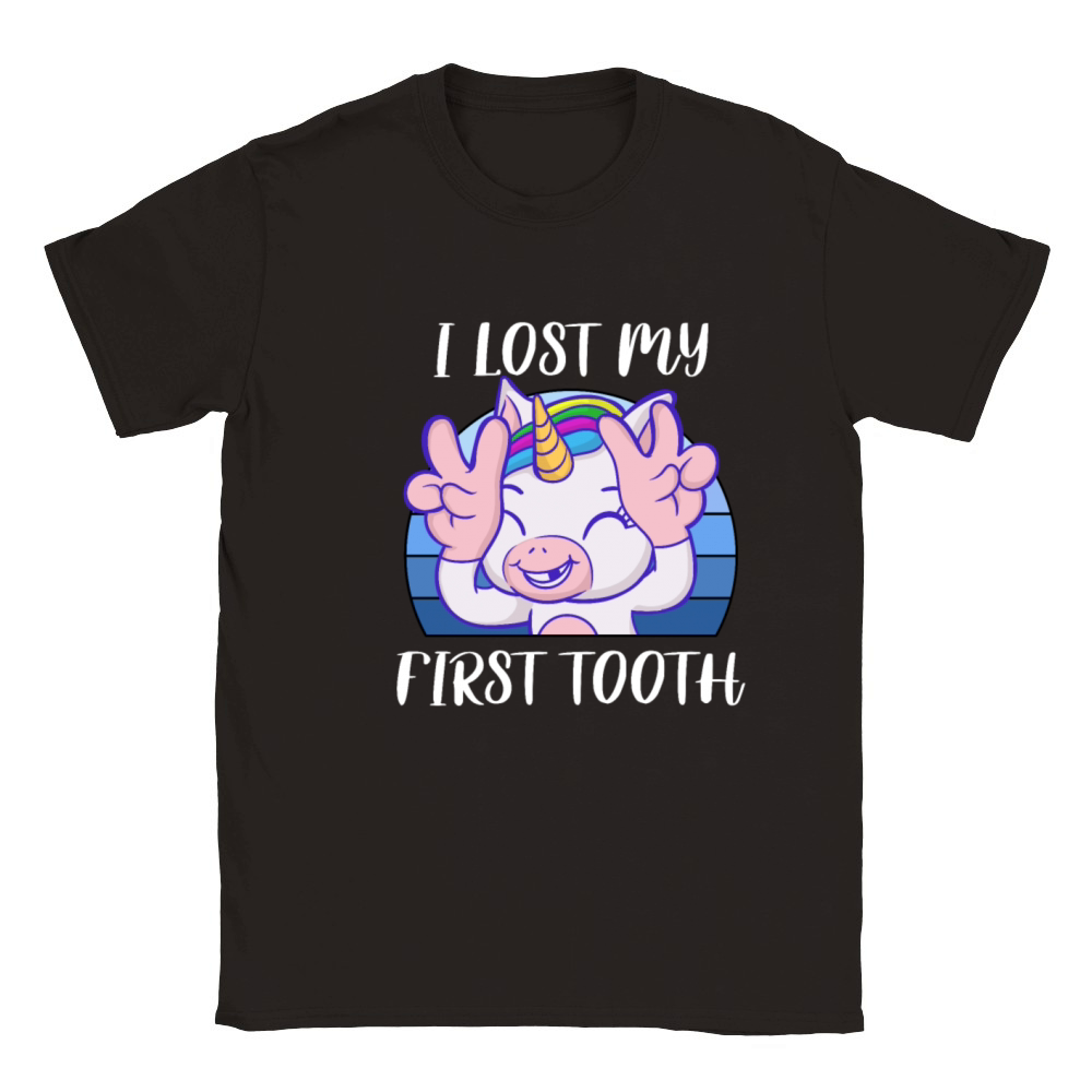 I Lost My First Tooth Unicorn Classic Kids Crewneck T-shirt