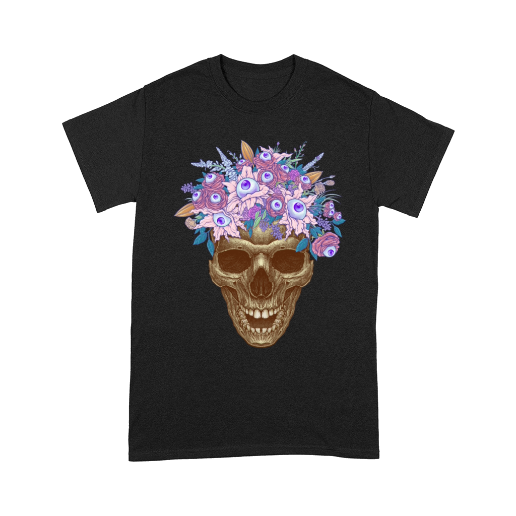 Bones and Botany Memento Mori Skull and creepy eye Comfort T-shirt