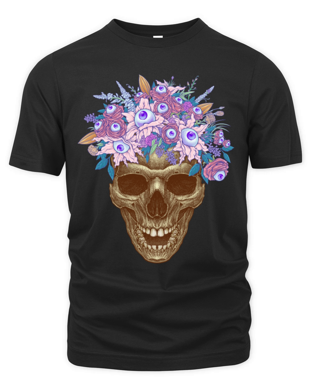 Bones and Botany Memento Mori Skull and creepy eye Organic Unisex T-shirt