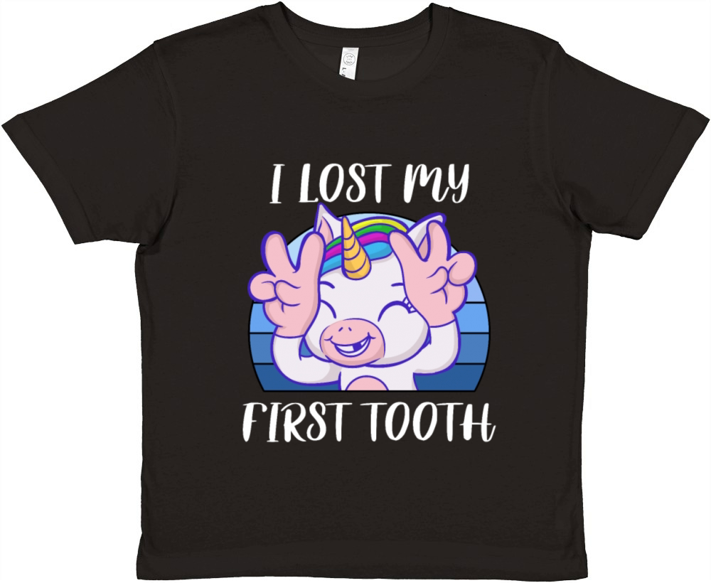 I Lost My First Tooth Unicorn Premium Kids Crewneck T-shirt