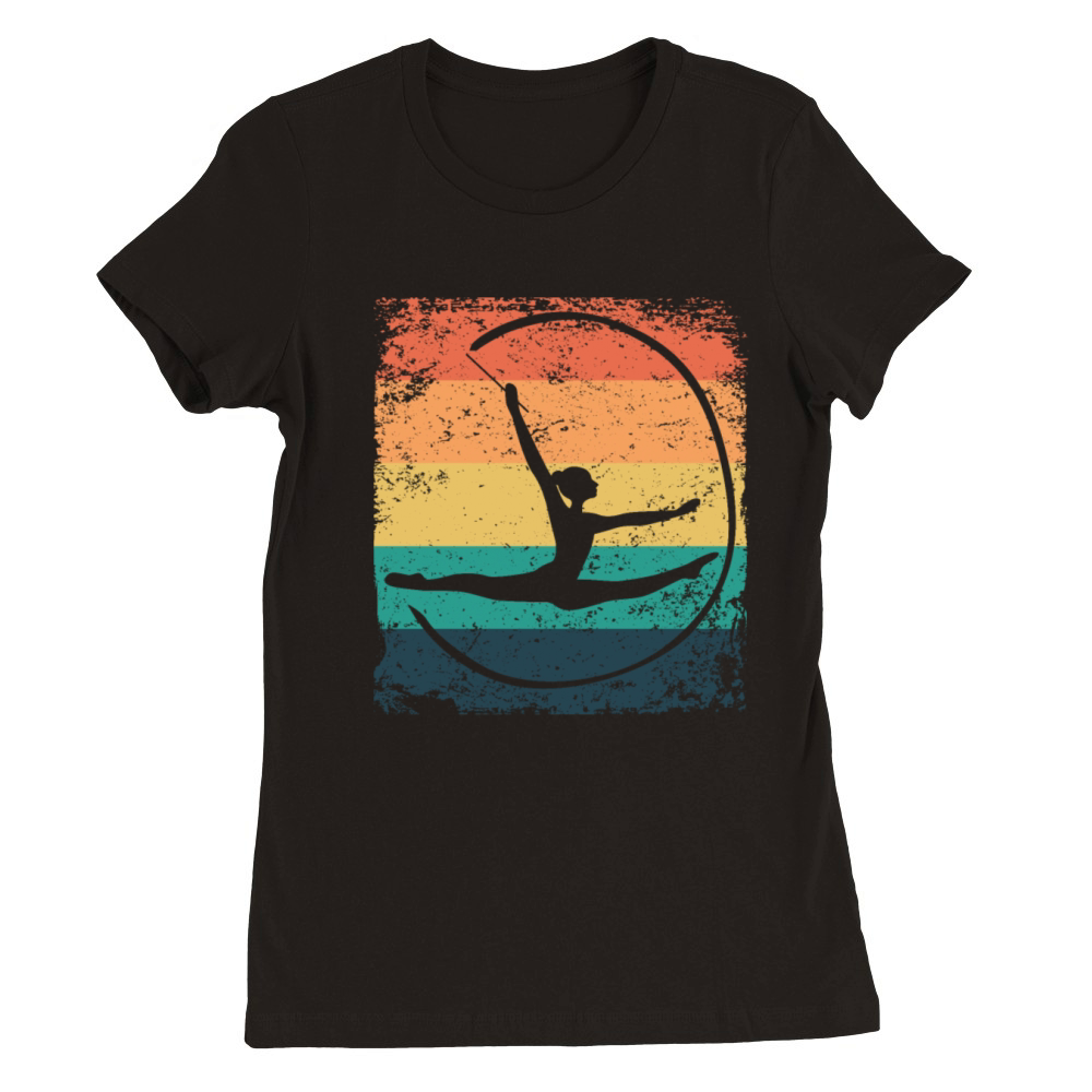 Gymnast Band Retro Rhythmic Gymnastics Premium Womens Crewneck T-shirt