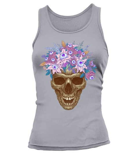 Bones and Botany Memento Mori Skull and creepy eye Tank top Woman
