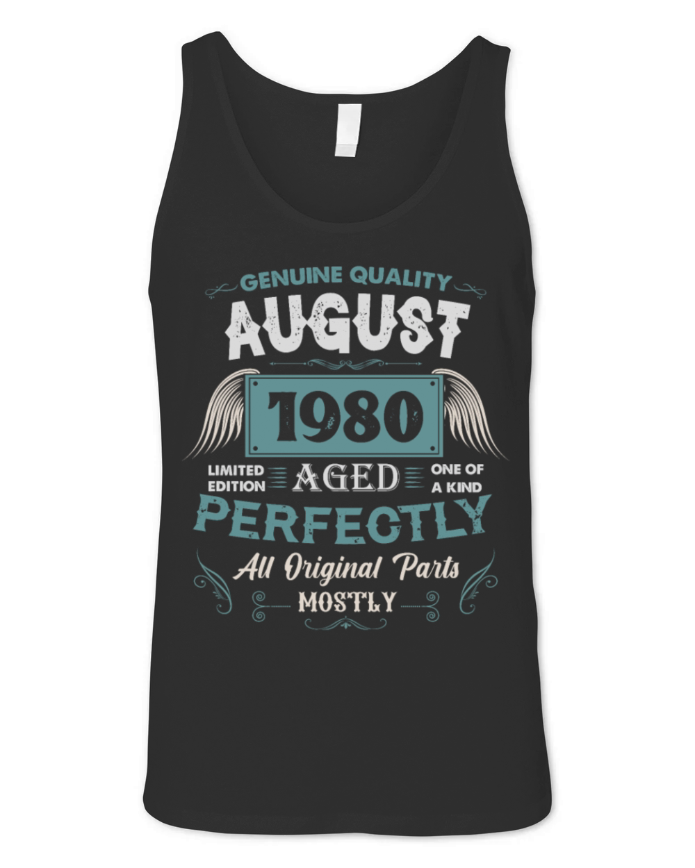 August 1980 Vintage Birthday Present Unisex Jersey Tank