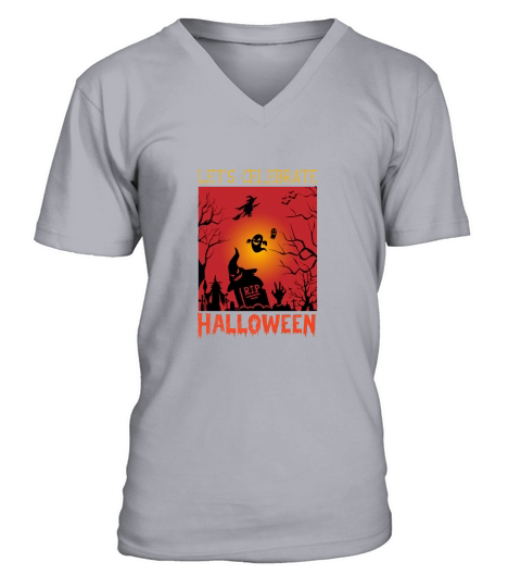 Lets Celebrate Halloween V-Neck T-shirt