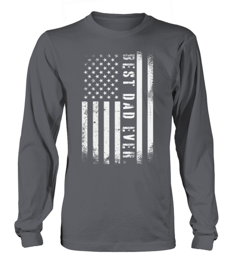 Fathers day Best dad ever with US american flag Long sleeved Unisex