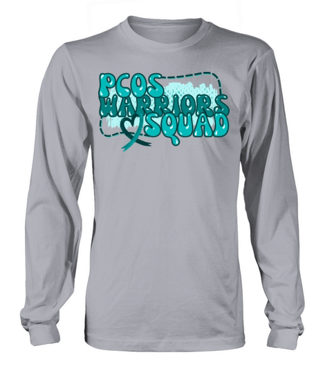 PCOS Warriors Squad Teal Ribbon Awareness Long sleeved Unisex