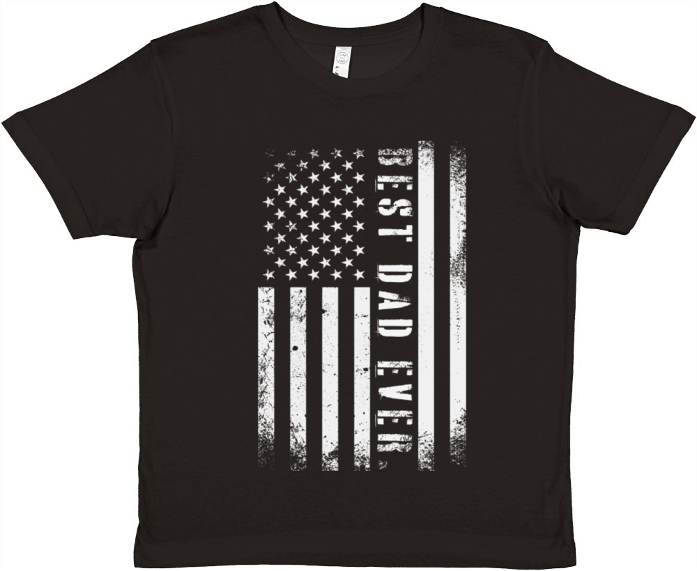Fathers day Best dad ever with US american flag Premium Kids Crewneck T-shirt