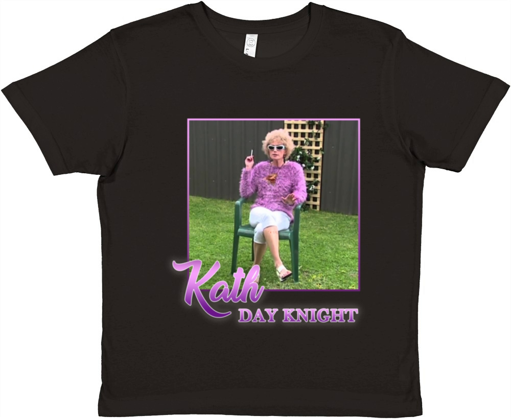 Kath Day Knight Smoking Vintage 80s Print Premium Kids Crewneck T-shirt