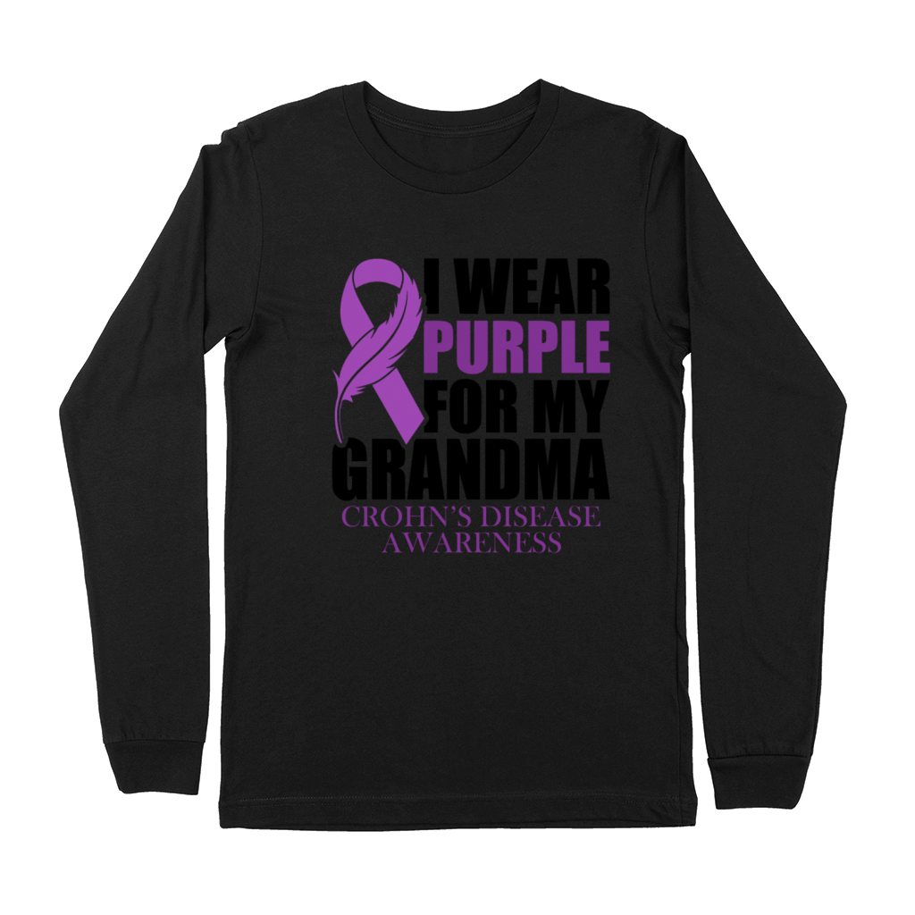 I Wear Purple For My Grandma Crohns Disease Premium Long Sleeve