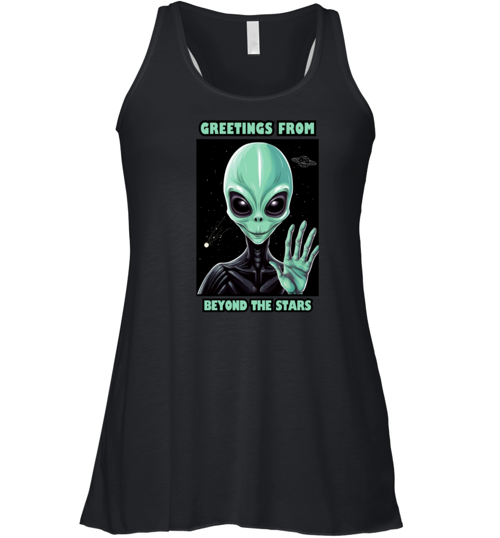 Greetings from beyond the stars Women's Flowy Tank Top