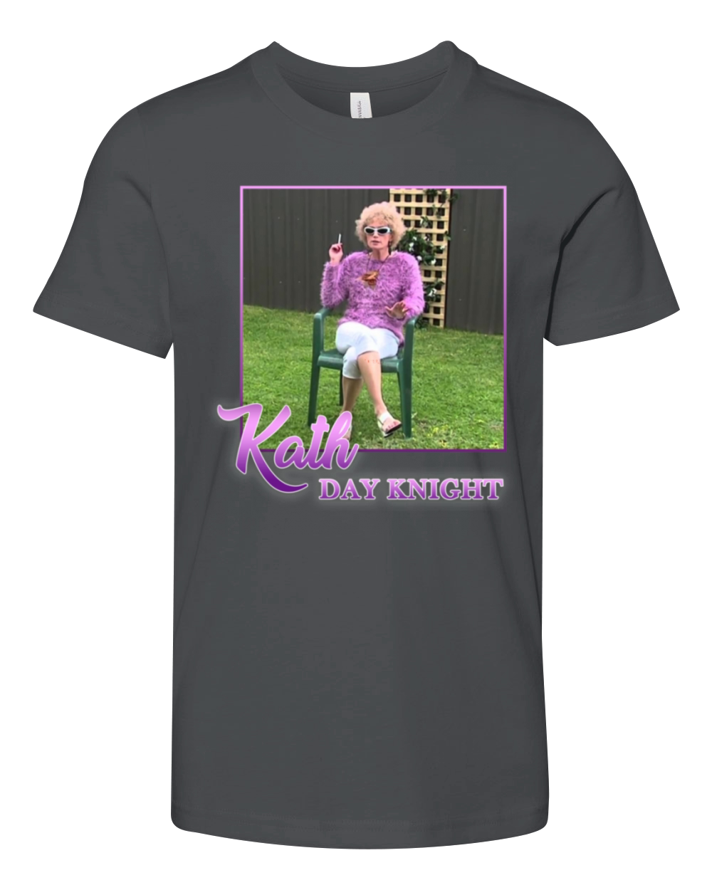 Kath Day Knight Smoking Vintage 80s Print Youth Unisex Jersey Tee