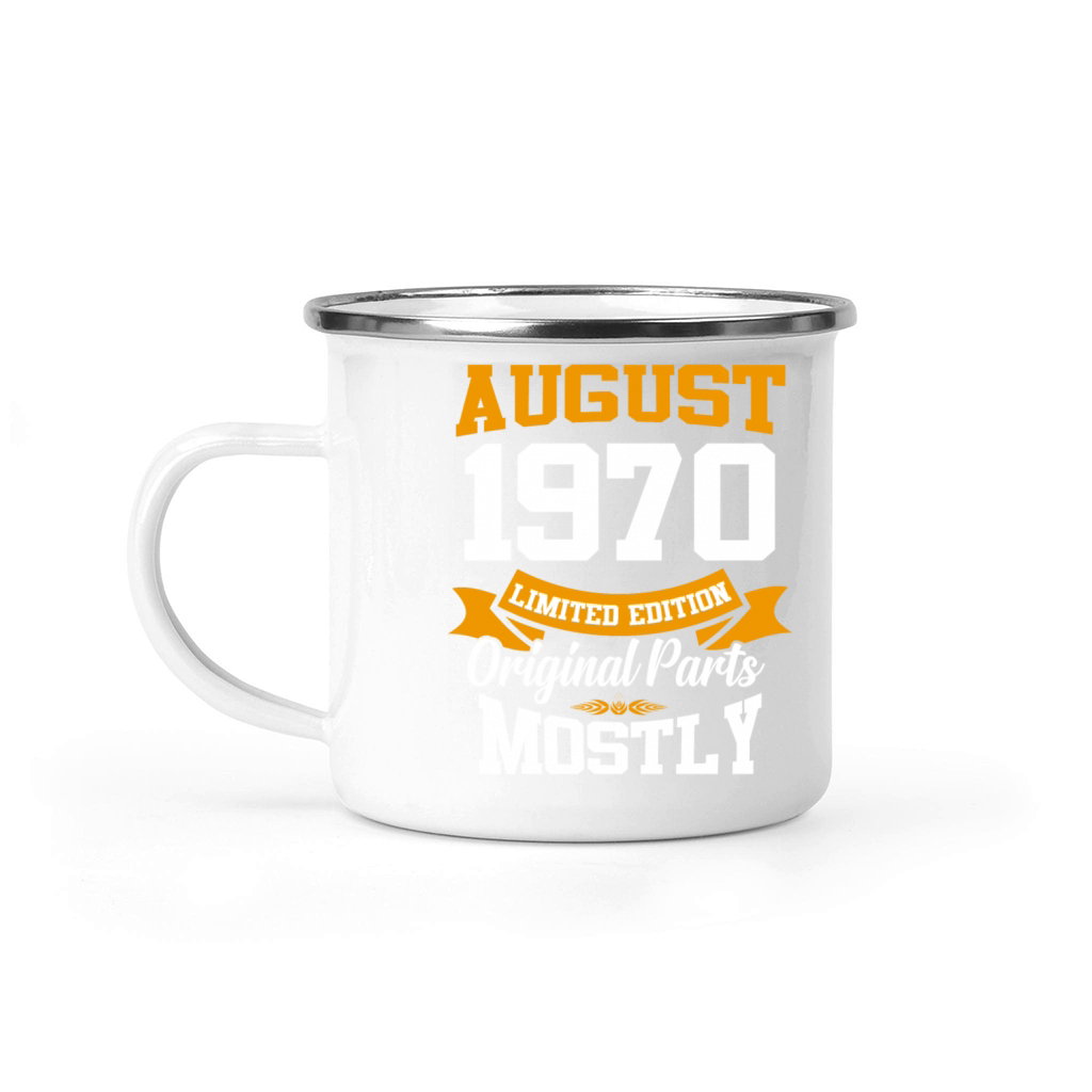August 1970 Vintage Birthday Present Camping Mug