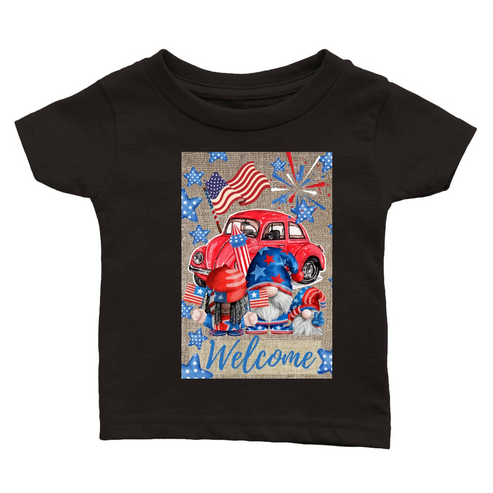 Welcome 4th of July Garden Sublimation Classic Baby Crewneck T-shirt