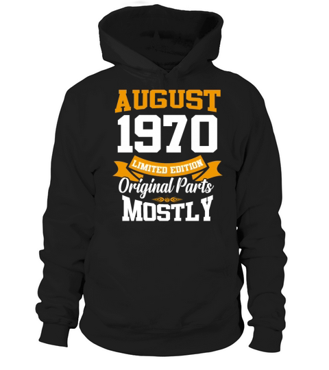 August 1970 Vintage Birthday Present Hoodie Unisex