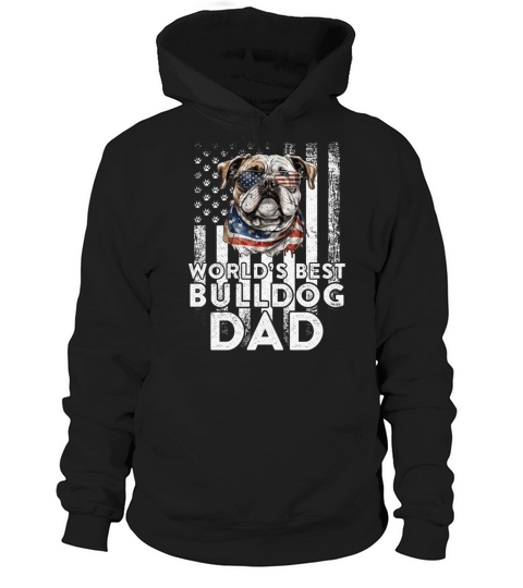 Vintage Usa Flag World s Best English Bulldog Dad Hoodie Unisex