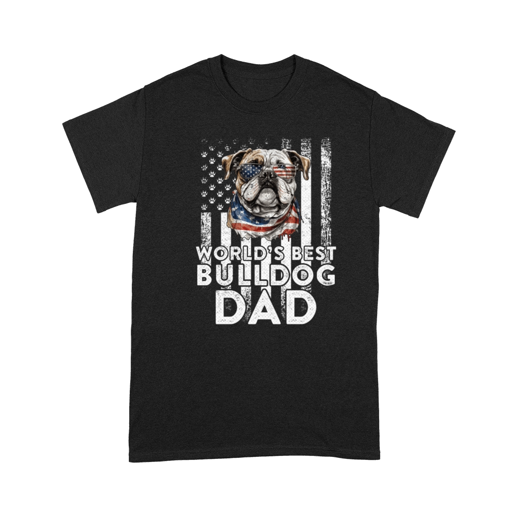 Vintage Usa Flag World s Best English Bulldog Dad Premium T-shirt