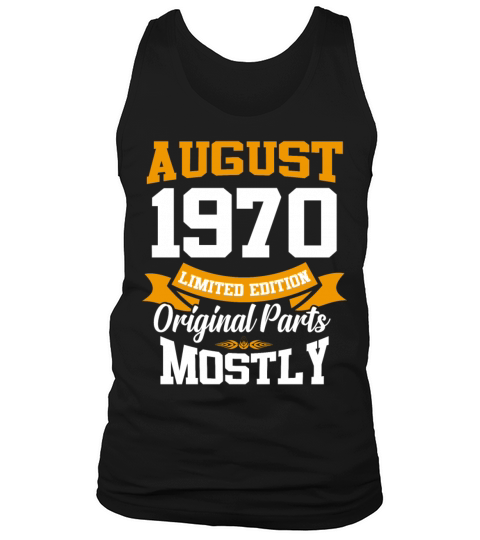 August 1970 Vintage Birthday Present Tank Top Unisex