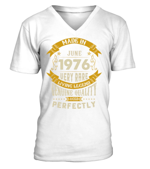 June 1976 Vintage Birthday Present V-Neck T-shirt