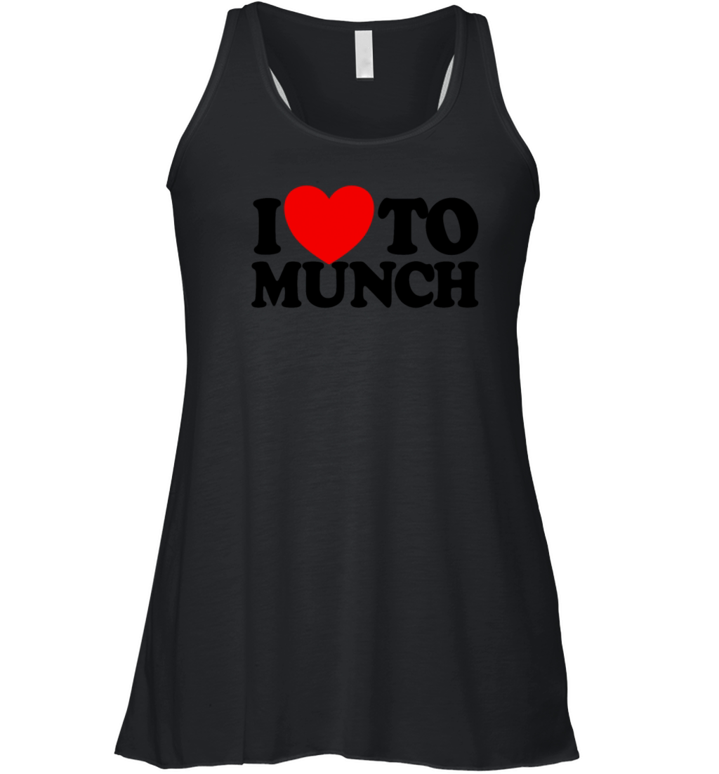 I Love To Munch Red Heart Adult Humor Love Munchi Women's Flowy Tank Top