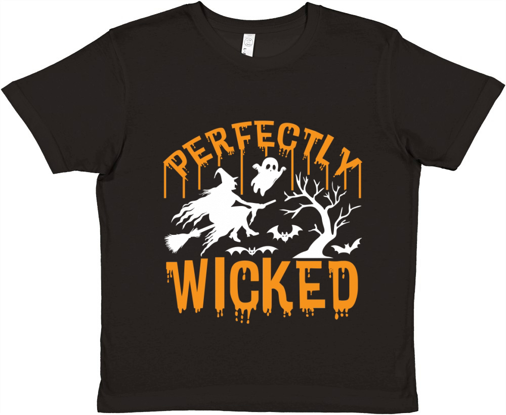 Perfectly Wicked Shirt Cute Halloween Shirt Halloween Ghost Shirt Premium Kids Crewneck T-shirt