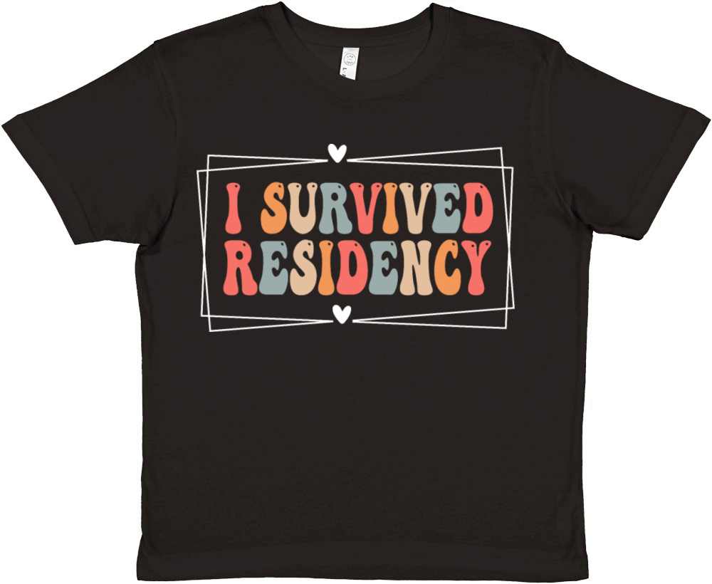 I Survived Residency Groovy Residency Graduation Premium Kids Crewneck T-shirt