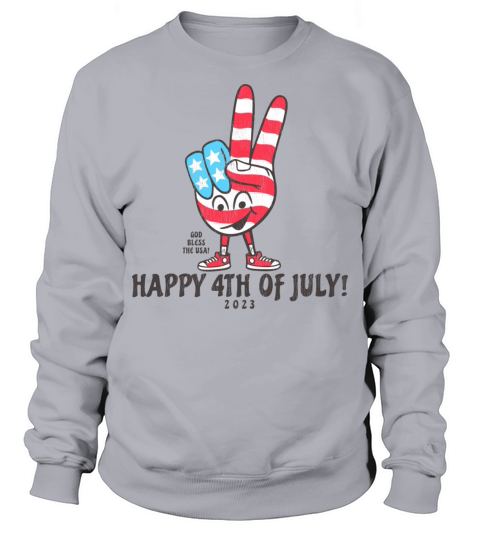 Happy Fourth Of July 2023 Patriotic Peace Sign Sweatshirt Unisex