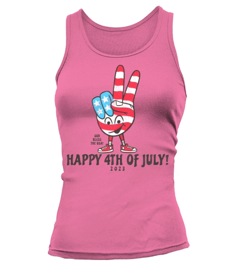 Happy Fourth Of July 2023 Patriotic Peace Sign Tank top Woman