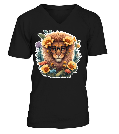 A Cool Lion V-Neck T-shirt