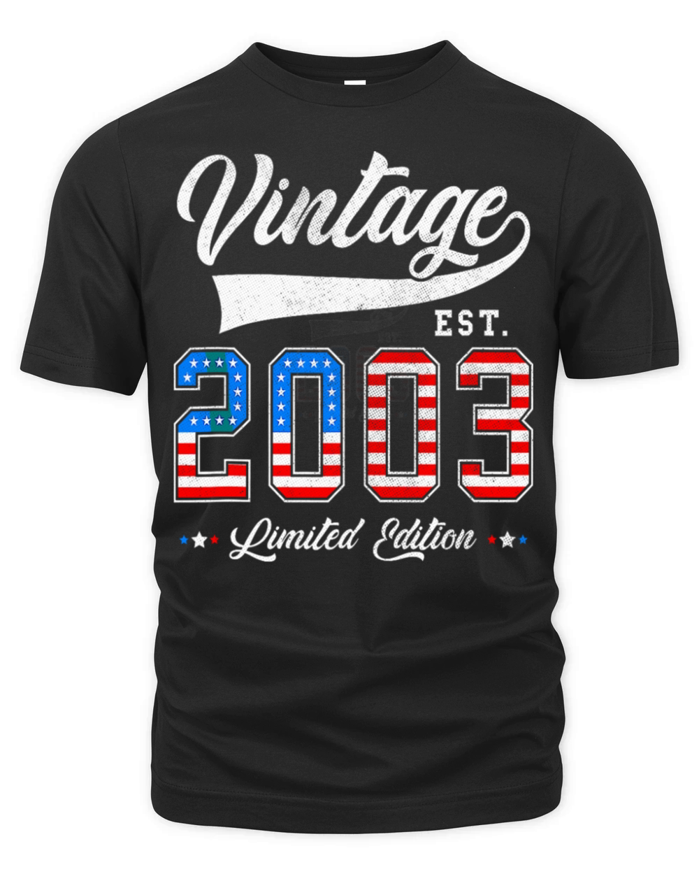 20th Birthday Patriotic Vintage 2003 USA Flag 4th Organic Unisex T-shirt