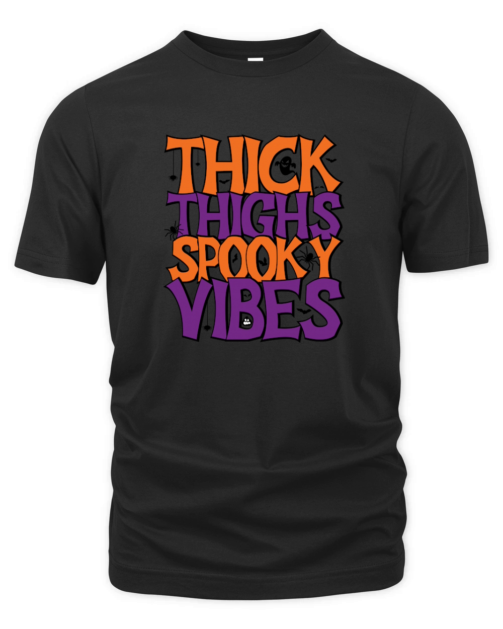 Halloween Sublimation Thick Thighs Spooky Vibes Organic Unisex T-shirt