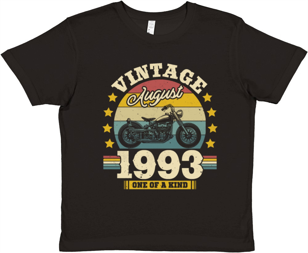 Vintage August 1993 30th Birthday Gift Premium Kids Crewneck T-shirt