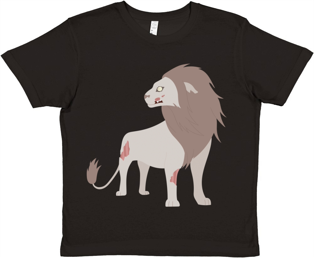 Zombie Lion Cartoon Funny Halloween Zombie Premium Kids Crewneck T-shirt