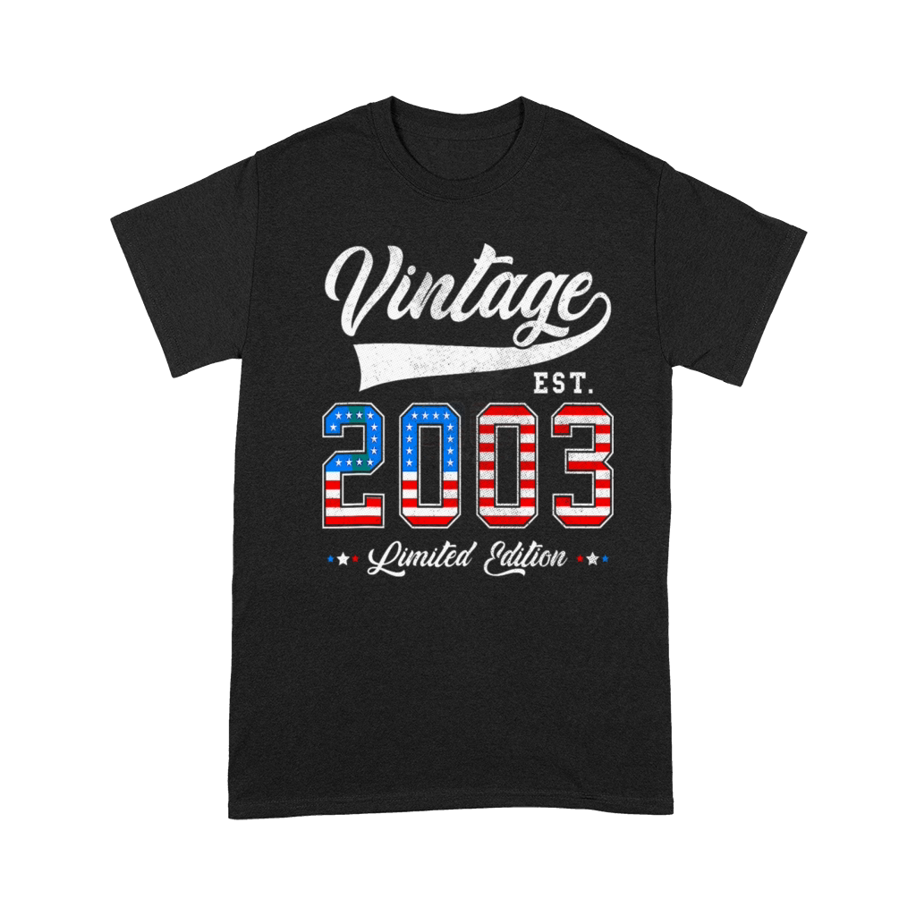 20th Birthday Patriotic Vintage 2003 USA Flag 4th Premium T-shirt