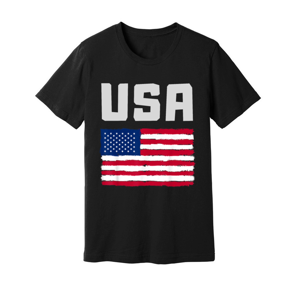 USA Flag Patriotic 4th of July America day of Inde Unisex Jersey Tee