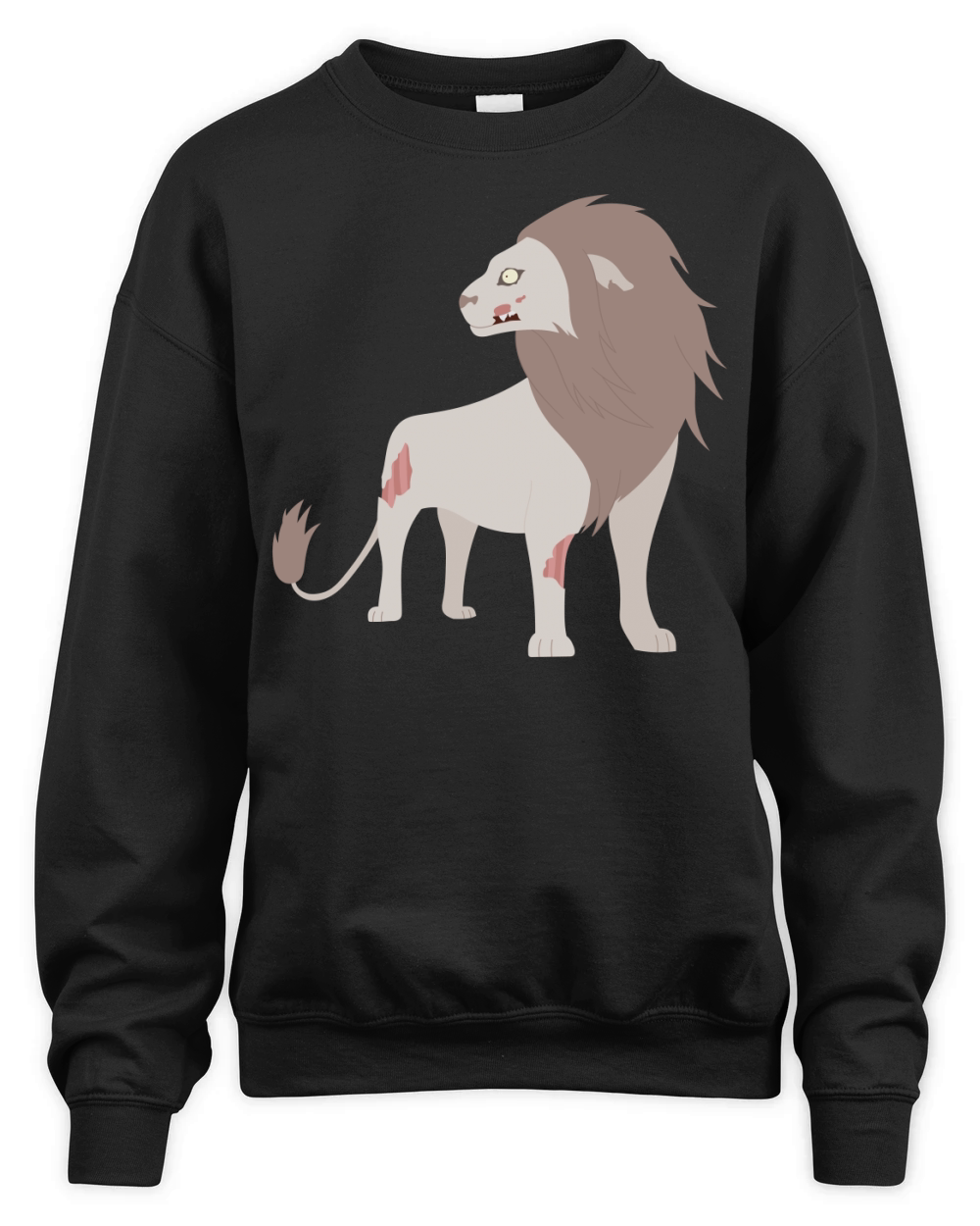 Zombie Lion Cartoon Funny Halloween Zombie Unisex Premium Crewneck Sweatshirt