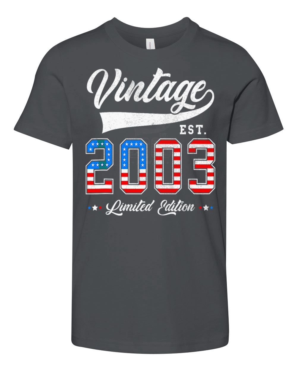 20th Birthday Patriotic Vintage 2003 USA Flag 4th Youth Unisex Jersey Tee