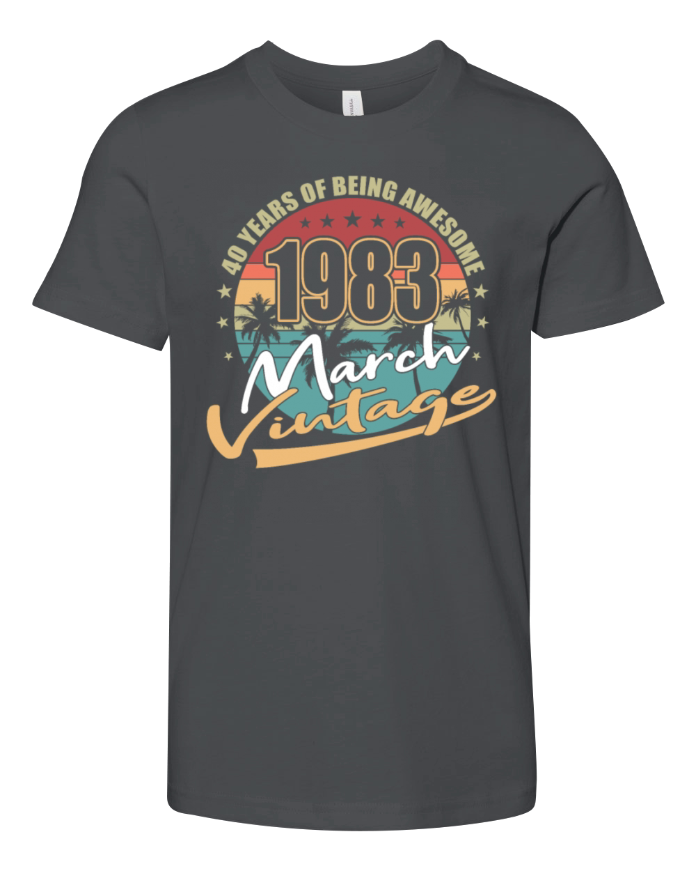 40th birthday march 1983 vintage 1983 Youth Unisex Jersey Tee