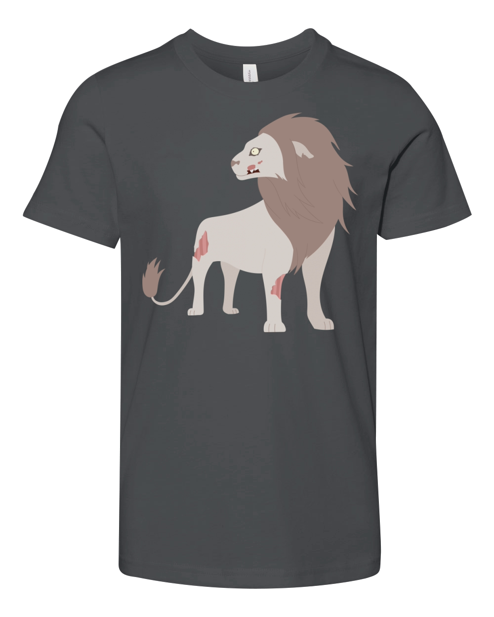 Zombie Lion Cartoon Funny Halloween Zombie Youth Unisex Jersey Tee