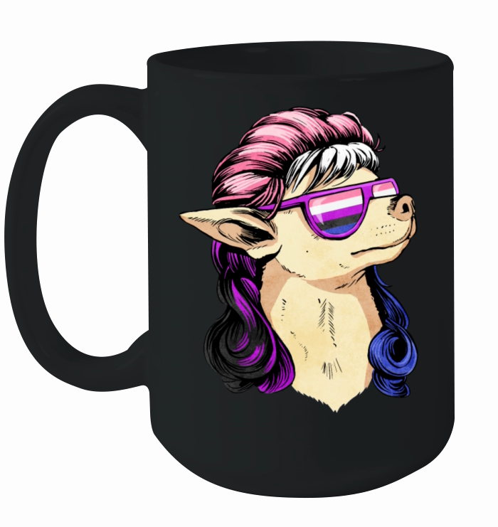 Gender Fluid Pride Flag Mullet Chihuahua Dog Ceramic Mug