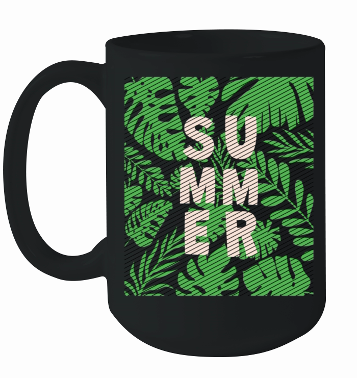 leaf summer green in retro style Ceramic Mug