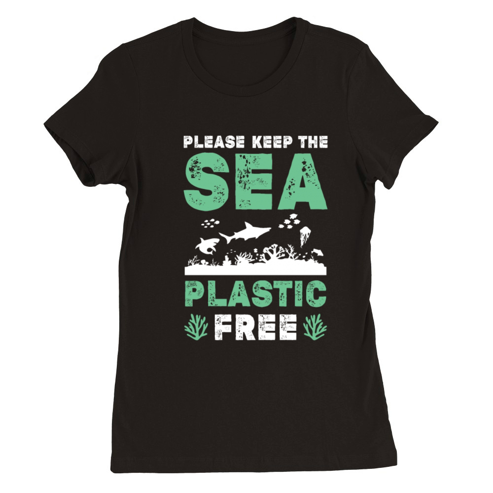 plastic save the ocean Premium Womens Crewneck T-shirt