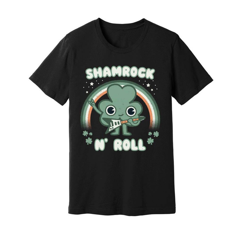 Lucky Rock Star St Patrick s Day Sahmrock Unisex Jersey Tee
