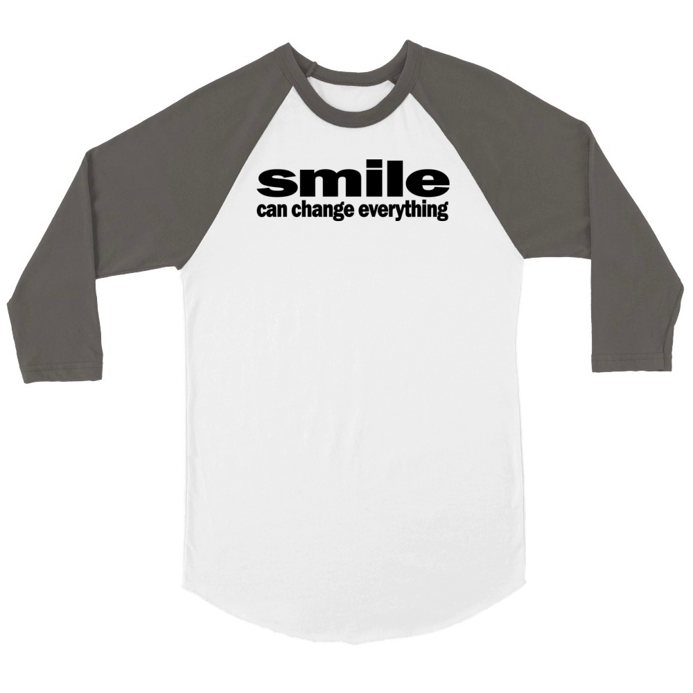Smile Can Change Everything 1A Unisex ¾ sleeve Raglan T-shirt