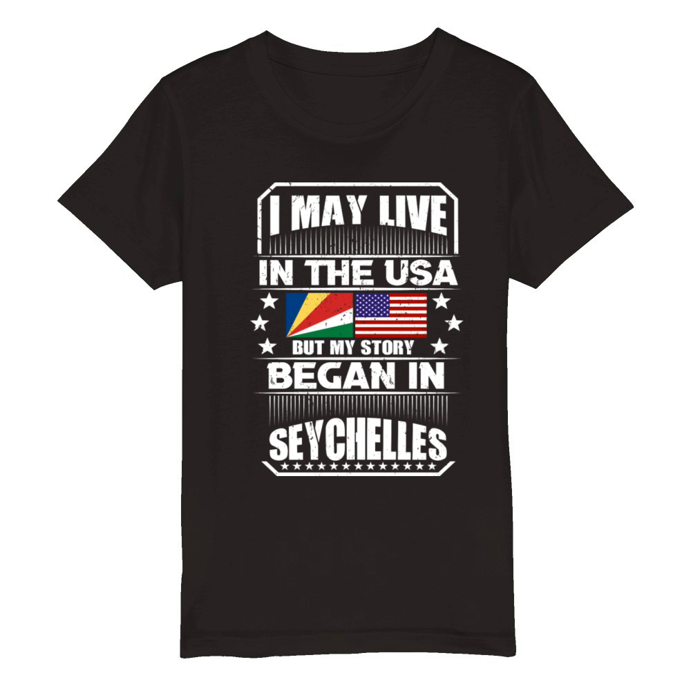 I May Live In The Usa But My Story Began In Organic Kids Crewneck T-shirt