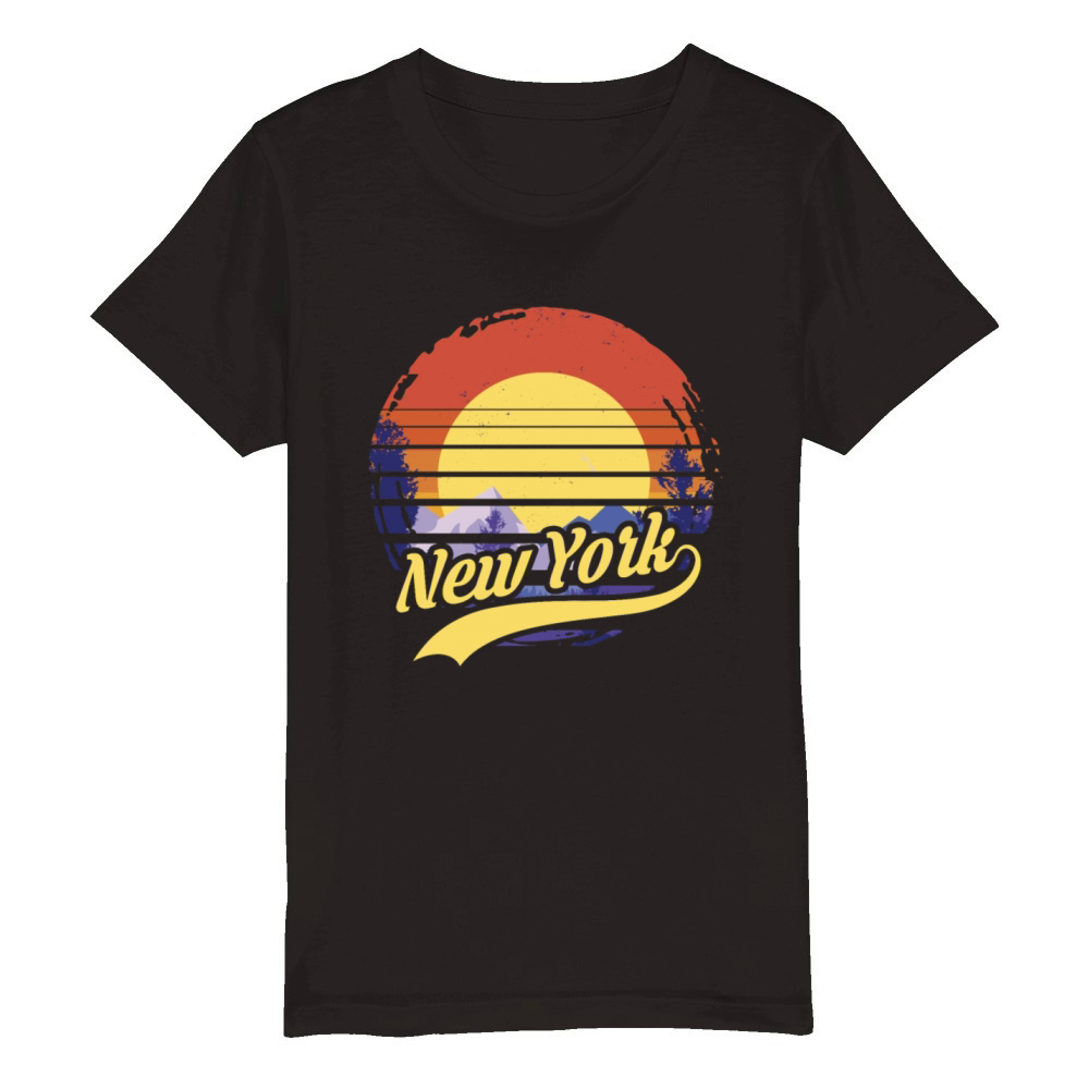 New York Usa Staate Organic Kids Crewneck T-shirt