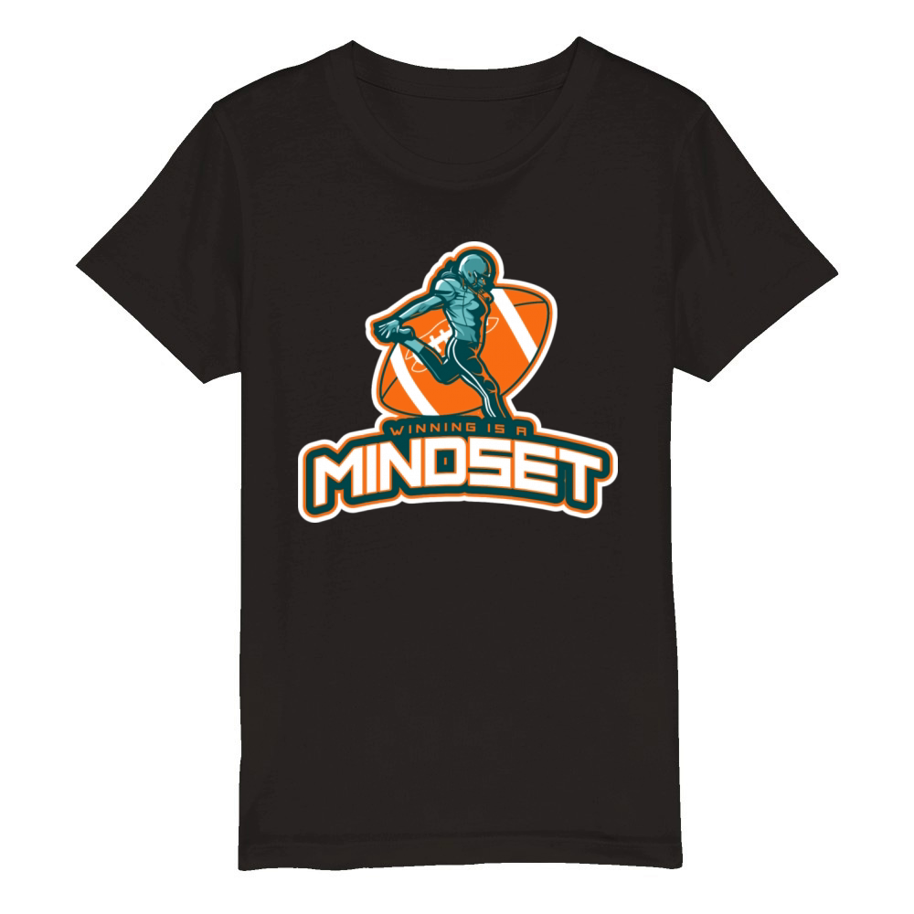 Winning Is A Mindset American Football Sports Organic Kids Crewneck T-shirt