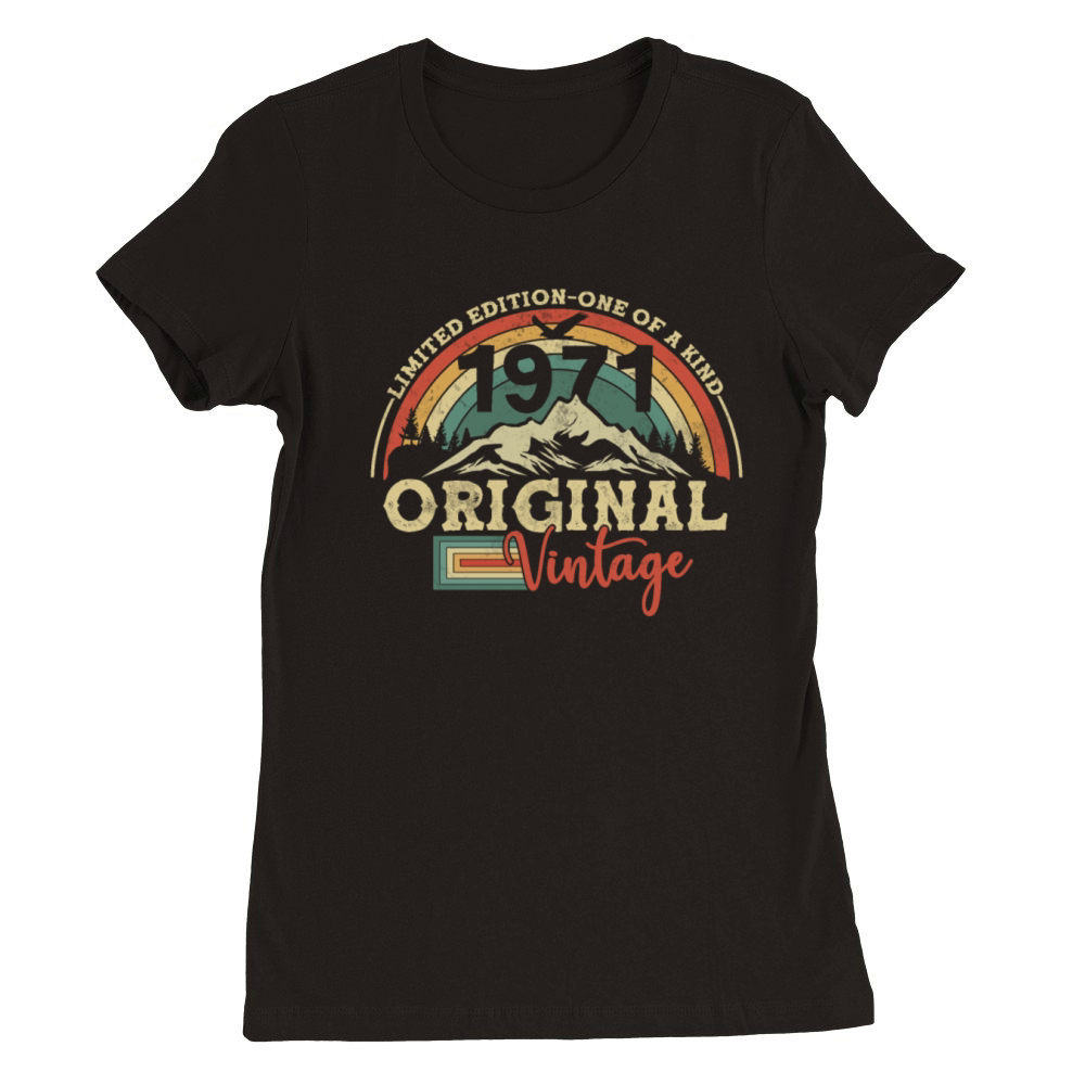 Vintage 1971 Birthday Gift Premium Womens Crewneck T-shirt